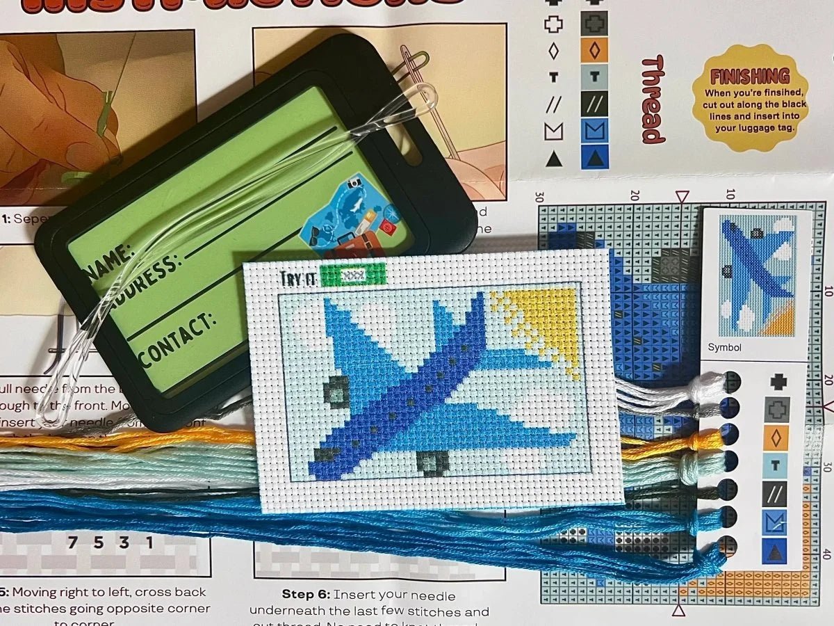Blue Airplane Cross Stitch Kit - Jumpseat TherapyKT-BAIR-LB