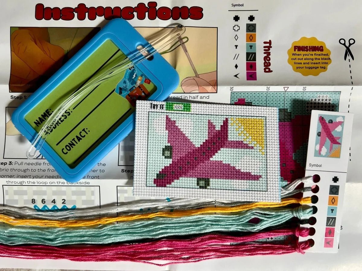 Pink Airplane Cross Stitch Kit - Jumpseat TherapyKT-PAIR-LB