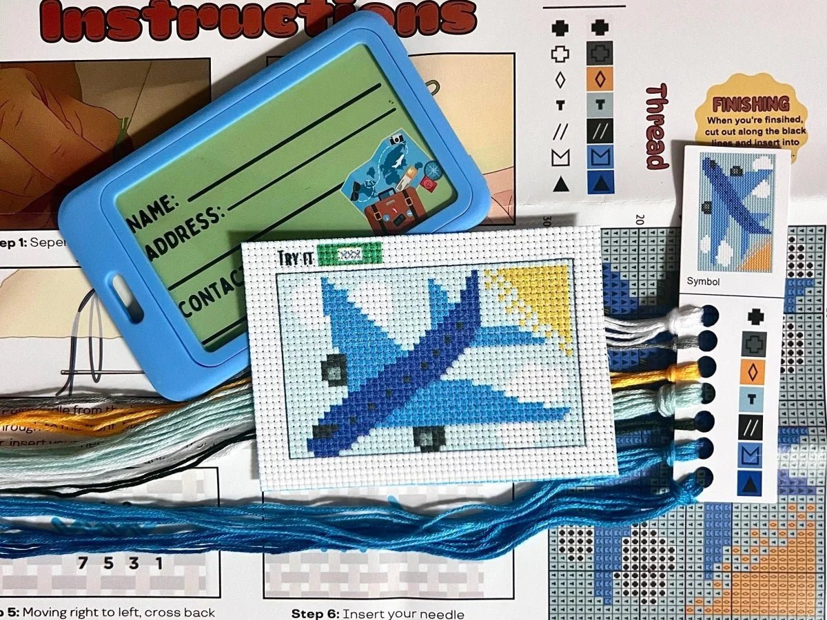 Blue Airplane Cross Stitch Kit - Jumpseat TherapyKT-BAIR-LB