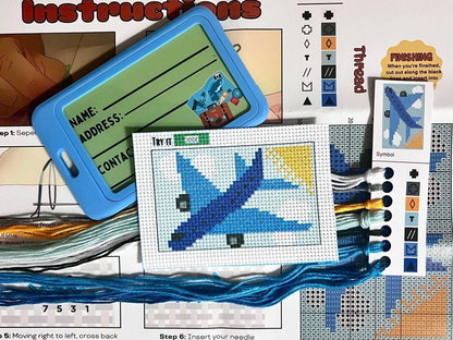 Blue Airplane Cross Stitch Kit - Jumpseat TherapyKT-BAIR-LB
