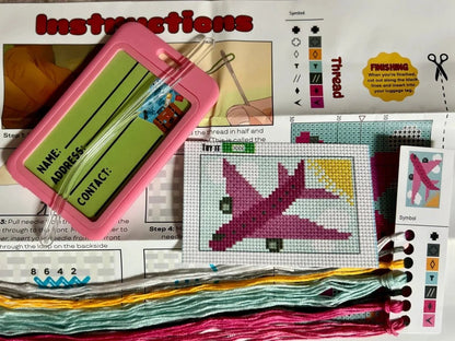 Pink Airplane Cross Stitch Kit - Jumpseat TherapyKT-PAIR-LB