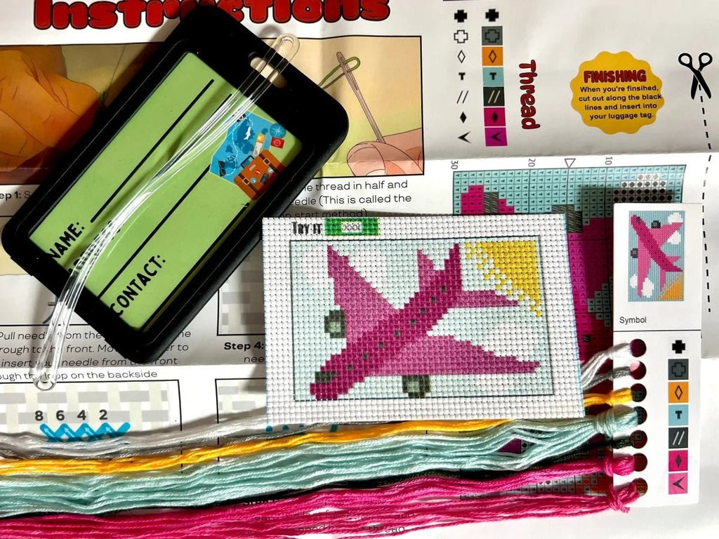Pink Airplane Cross Stitch Kit - Jumpseat TherapyKT-PAIR-LB