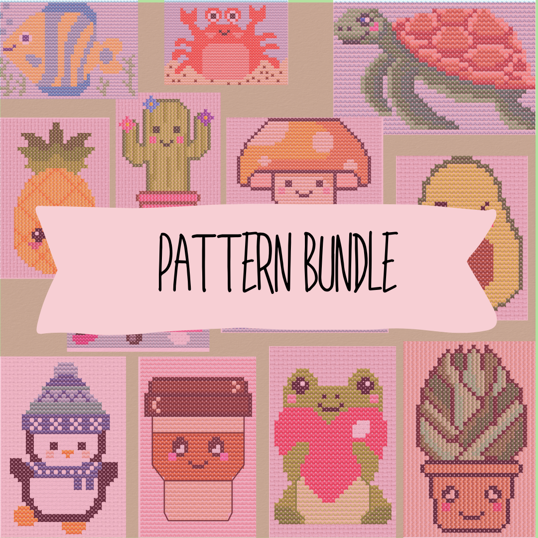 Adorable cross-stitch pattern bundle with cute DIY designs