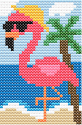 Fran the Flamingo cross stitch PDF pattern digital download by Jumpseat Therapy — tropical bird design