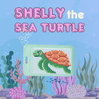 Cross-stitch kit for 'Shelly the Sea Turtle' with underwater-themed background